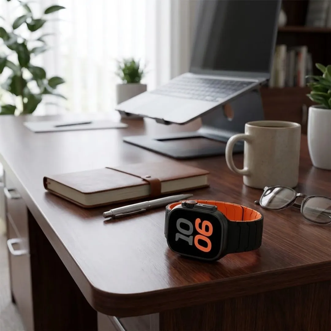 NUVEX Sport Horlogebandje Apple Watch - Zwart & Oranje - One Size