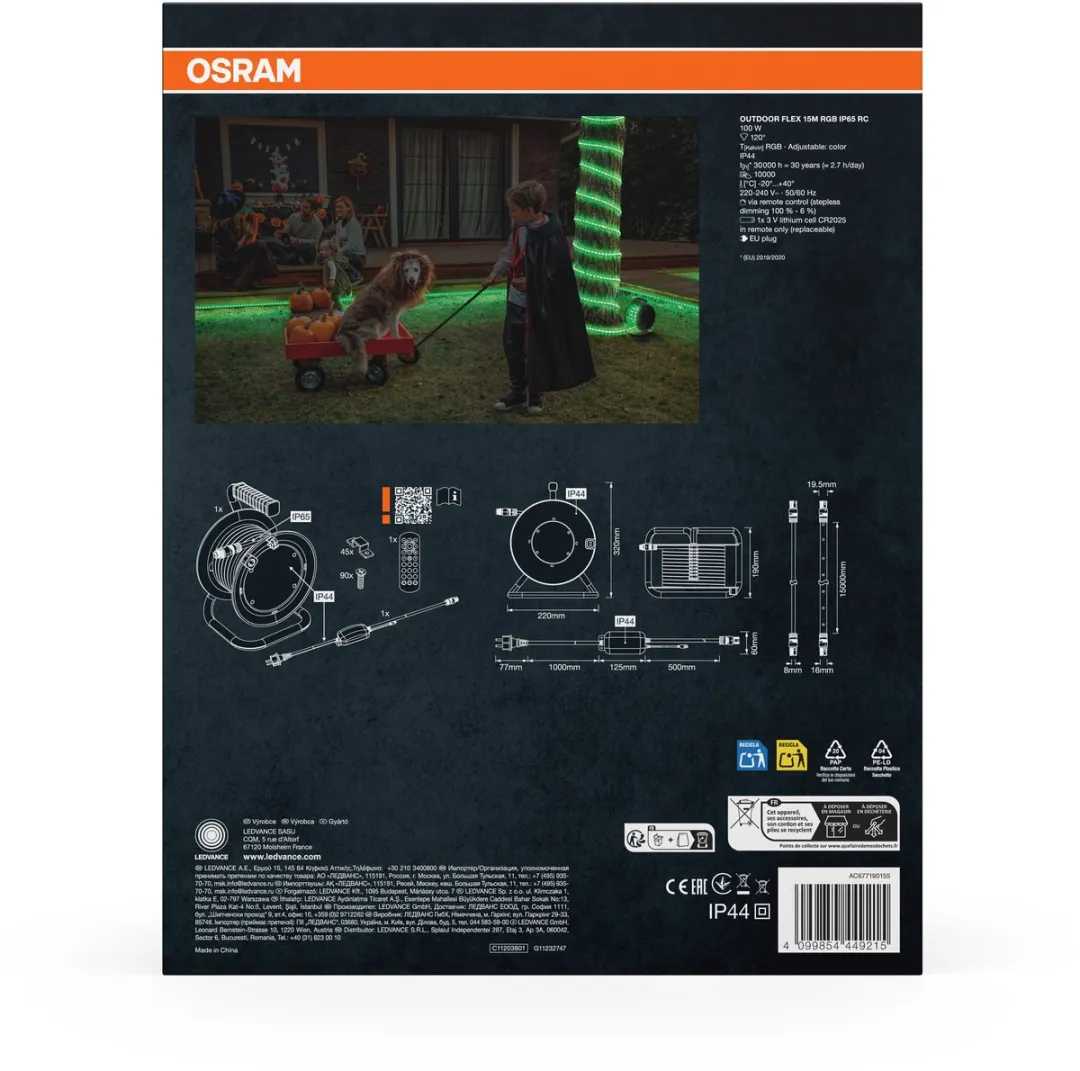 Osram Outdoor Flex RGB LED Strip 15m IP65 - met afstandsbediening