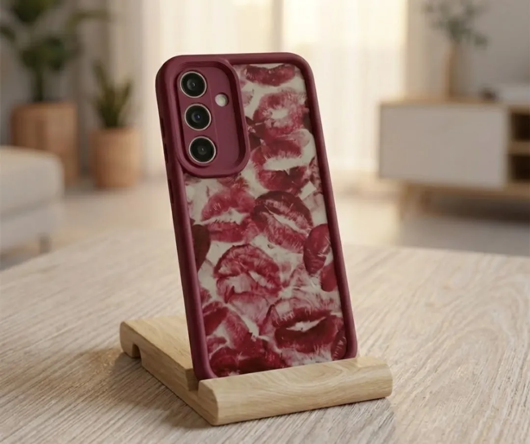NuveX Bordeaux Rood Telefoonhoesje Samsung Galaxy A36 - Lippenprint