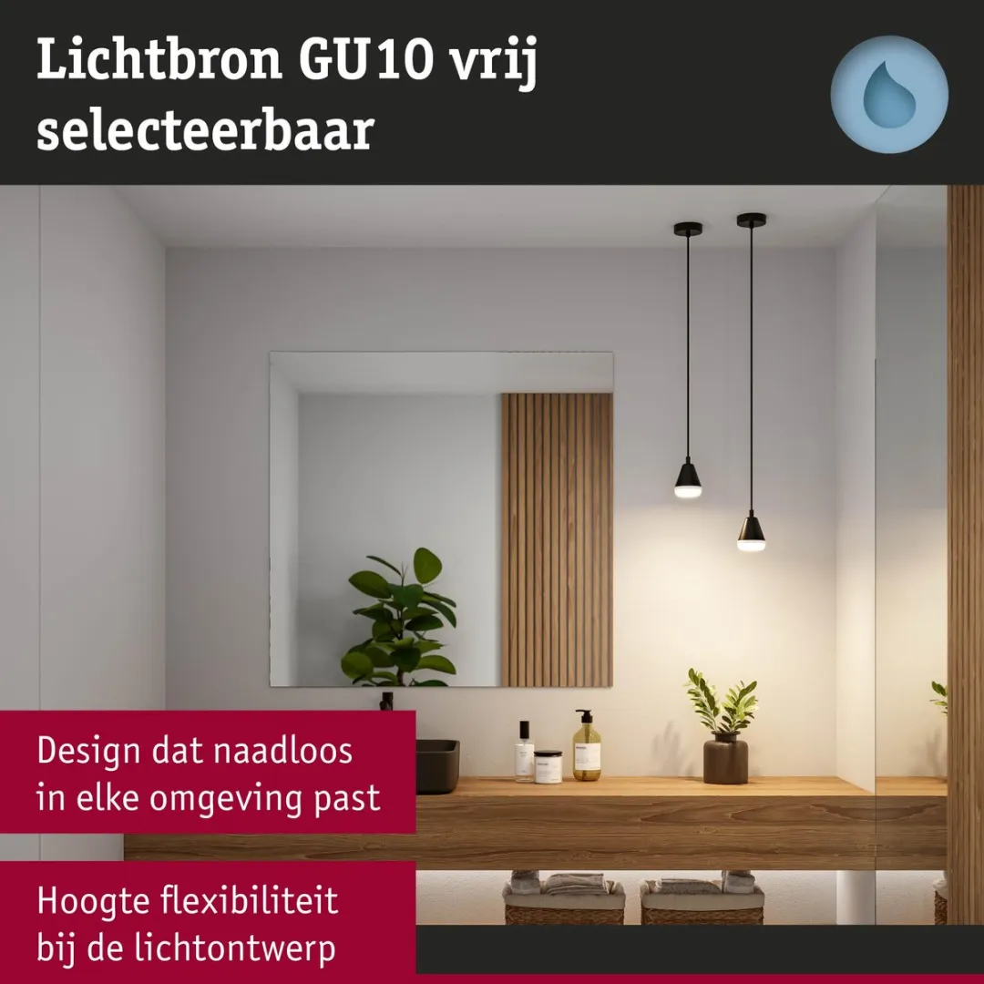 Paulmann Luia LED Hanglamp GU10 10W - Zwart mat - afbeelding 6 van 6