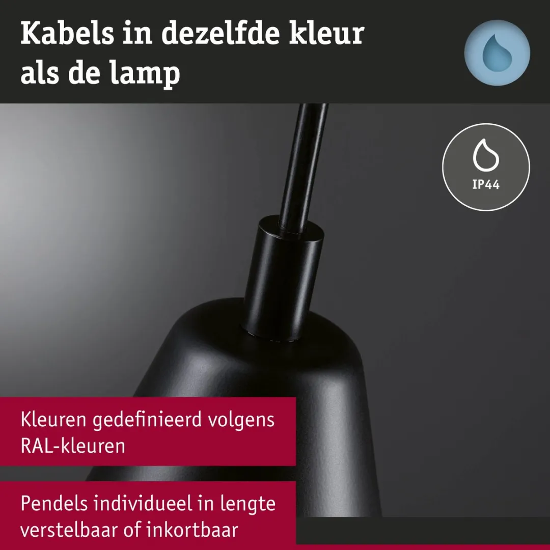 Paulmann Luia LED Hanglamp GU10 10W - Zwart mat
