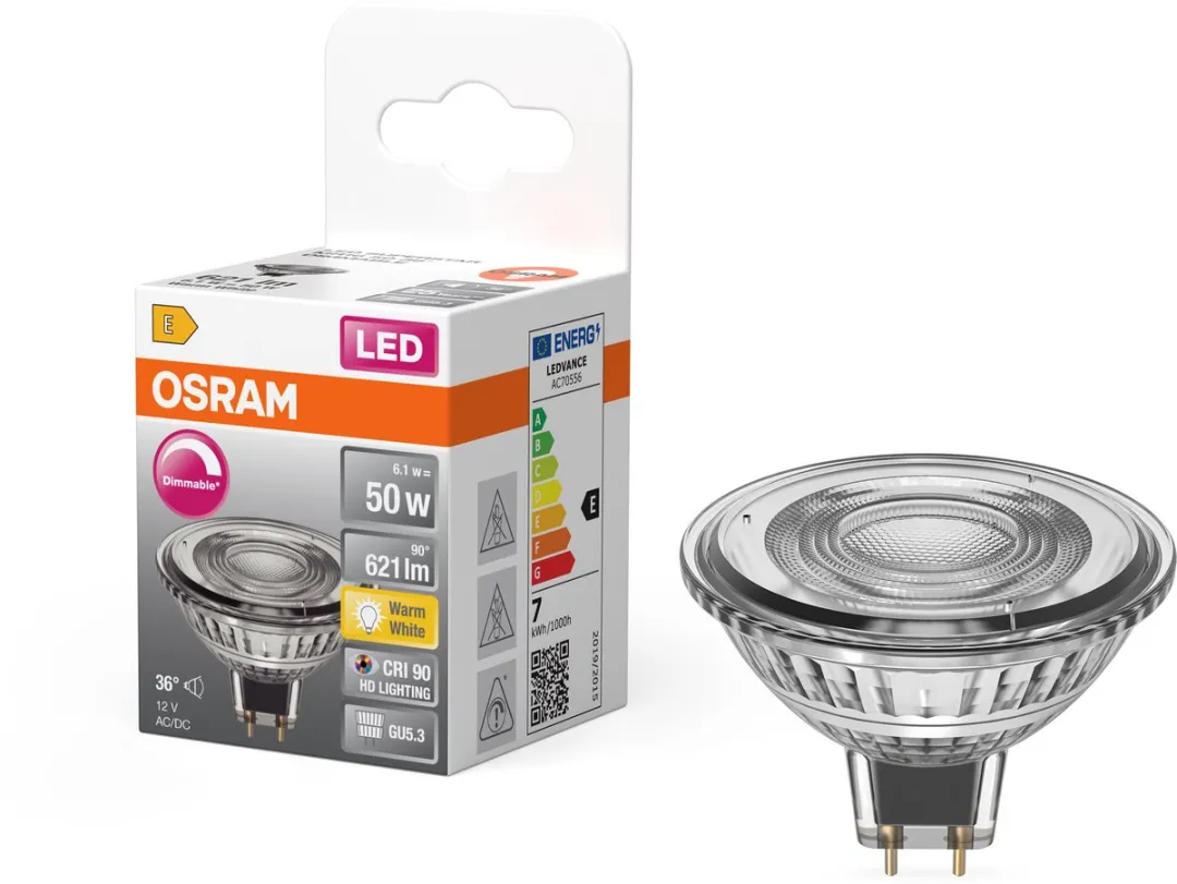 Osram LED Superstar MR16 8W 36° GU5.3 - 2700K - Helder