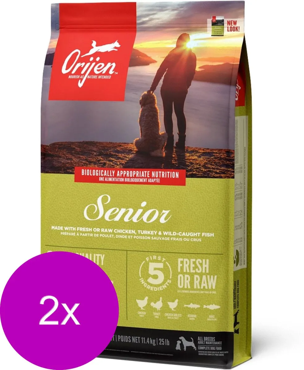 Orijen Whole Prey Senior Kip & Kalkoen - 2x11.4kg
