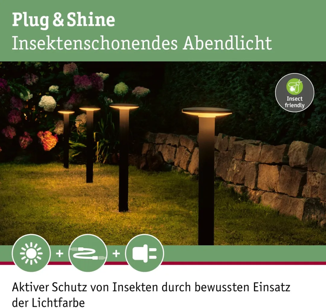 Paulmann Plug & Shine Plate LED-bolderlamp 7W - Antraciet