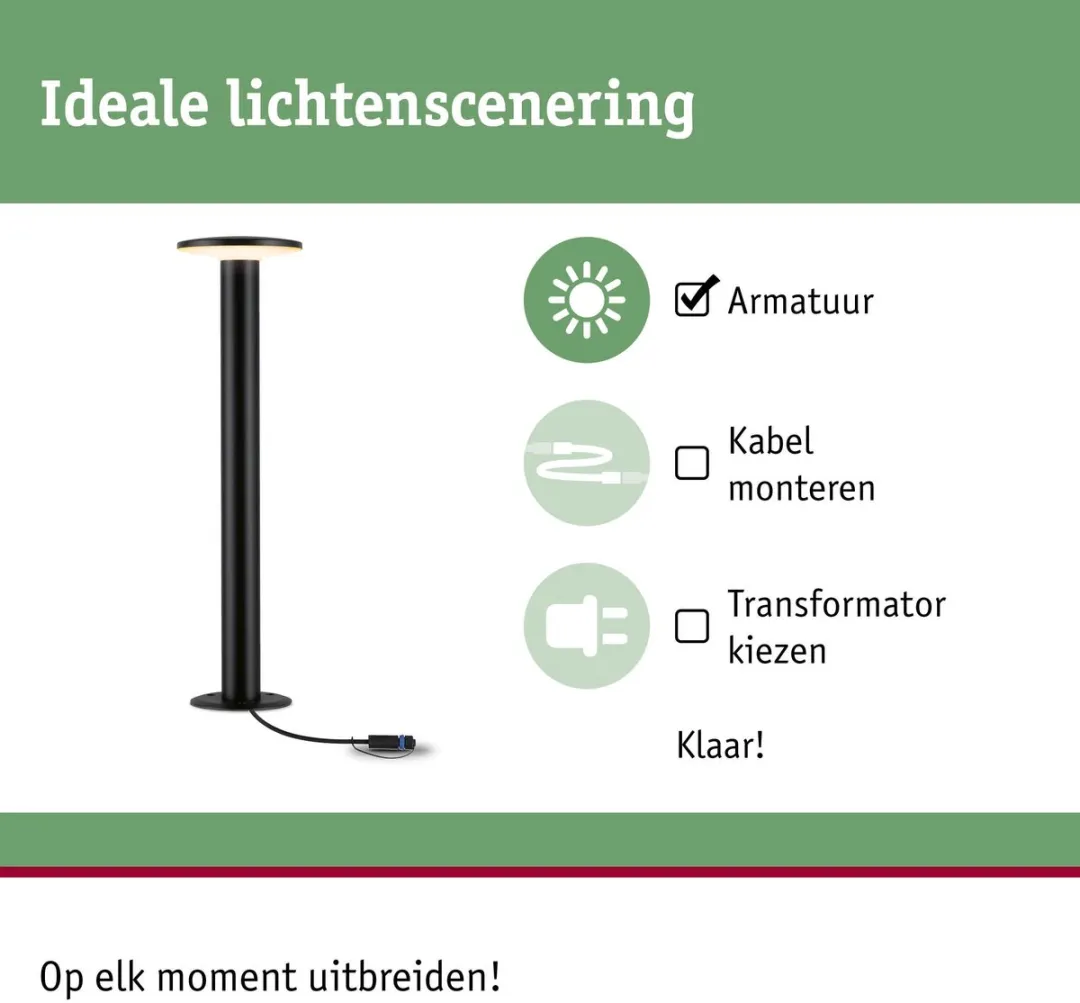 Paulmann Plug & Shine Plate LED-bolderlamp 7W - Antraciet