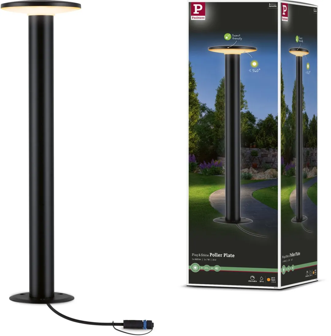 Paulmann Plug & Shine Plate LED-bolderlamp 7W - Antraciet