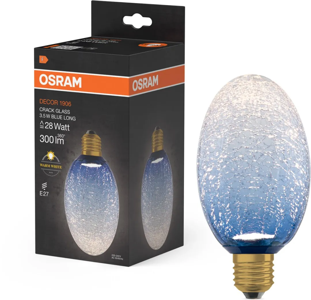 Osram Decor LED Lamp Cracked Glass - 3.5W 2700K Ø90cm - Matblauw