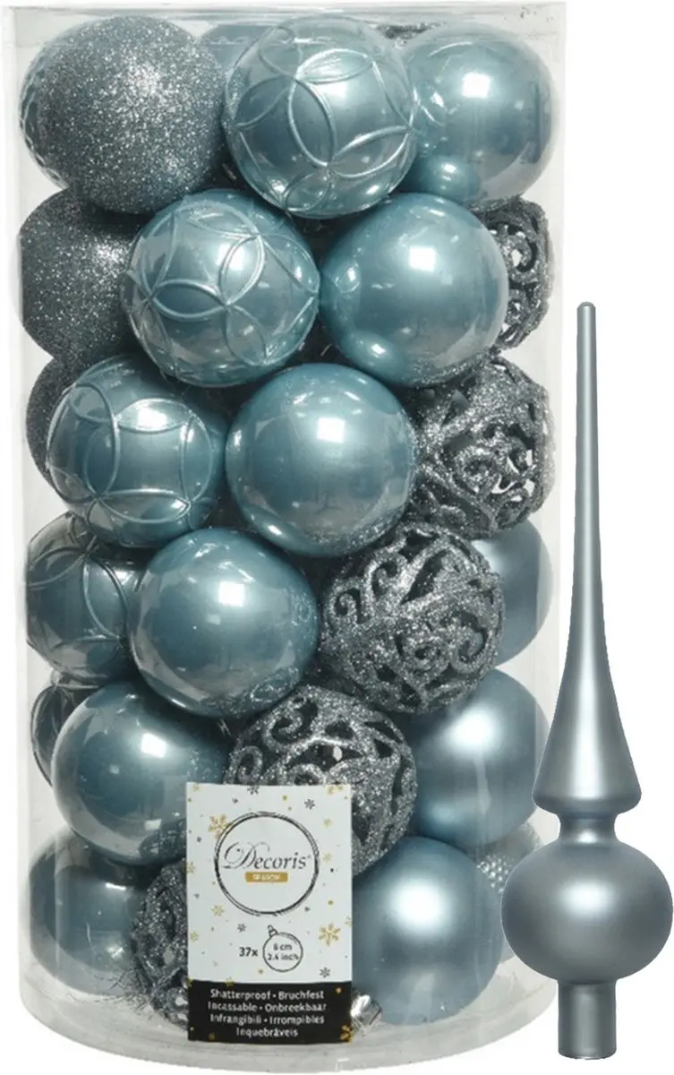 Decoris kunststof kerstballen set 37x stuks