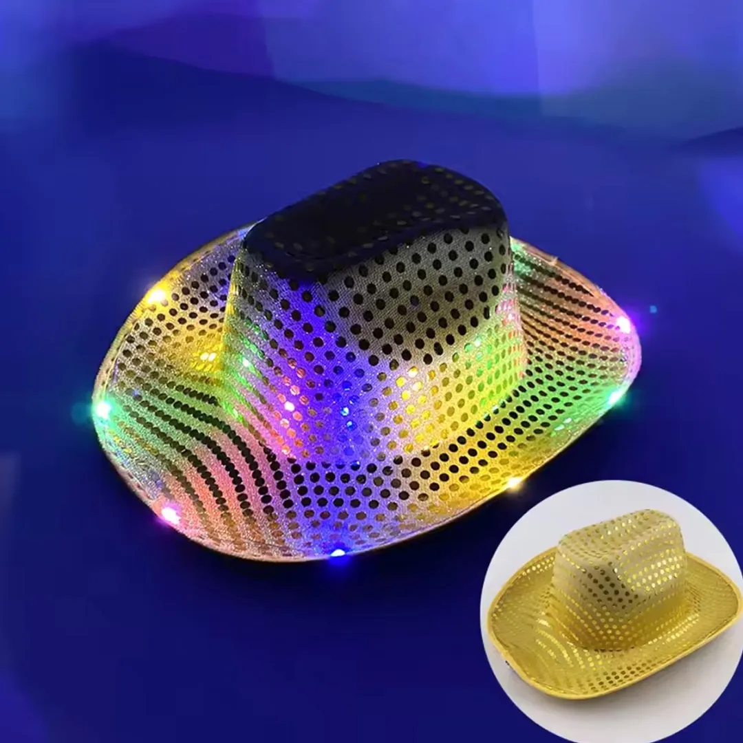 RedParrot Gouden Disco LED Hoed - Pet