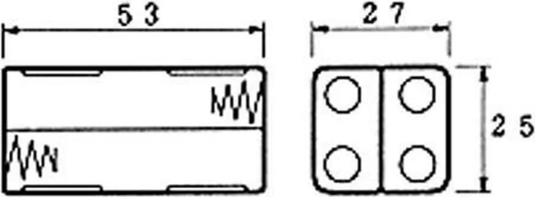 Velleman BH443D Batterijhouder 4 AAA - Zwart - afbeelding 2 van 2