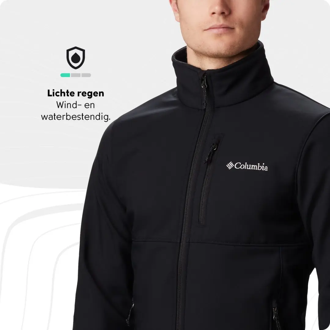 Columbia Ascender Softshell Heren Outdoorjas - Zwart - afbeelding 2 van 6