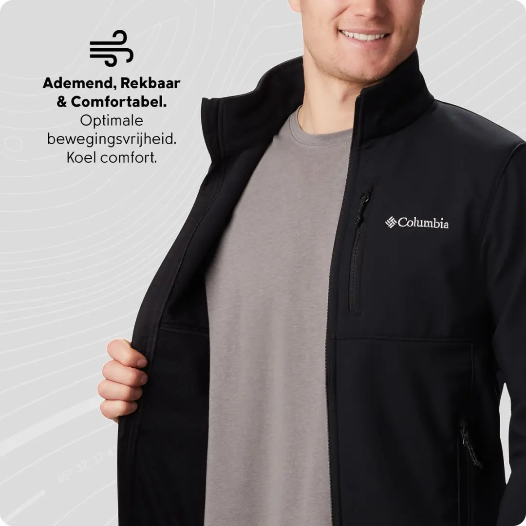 Columbia Ascender Softshell Heren Outdoorjas - Zwart - afbeelding 4 van 6