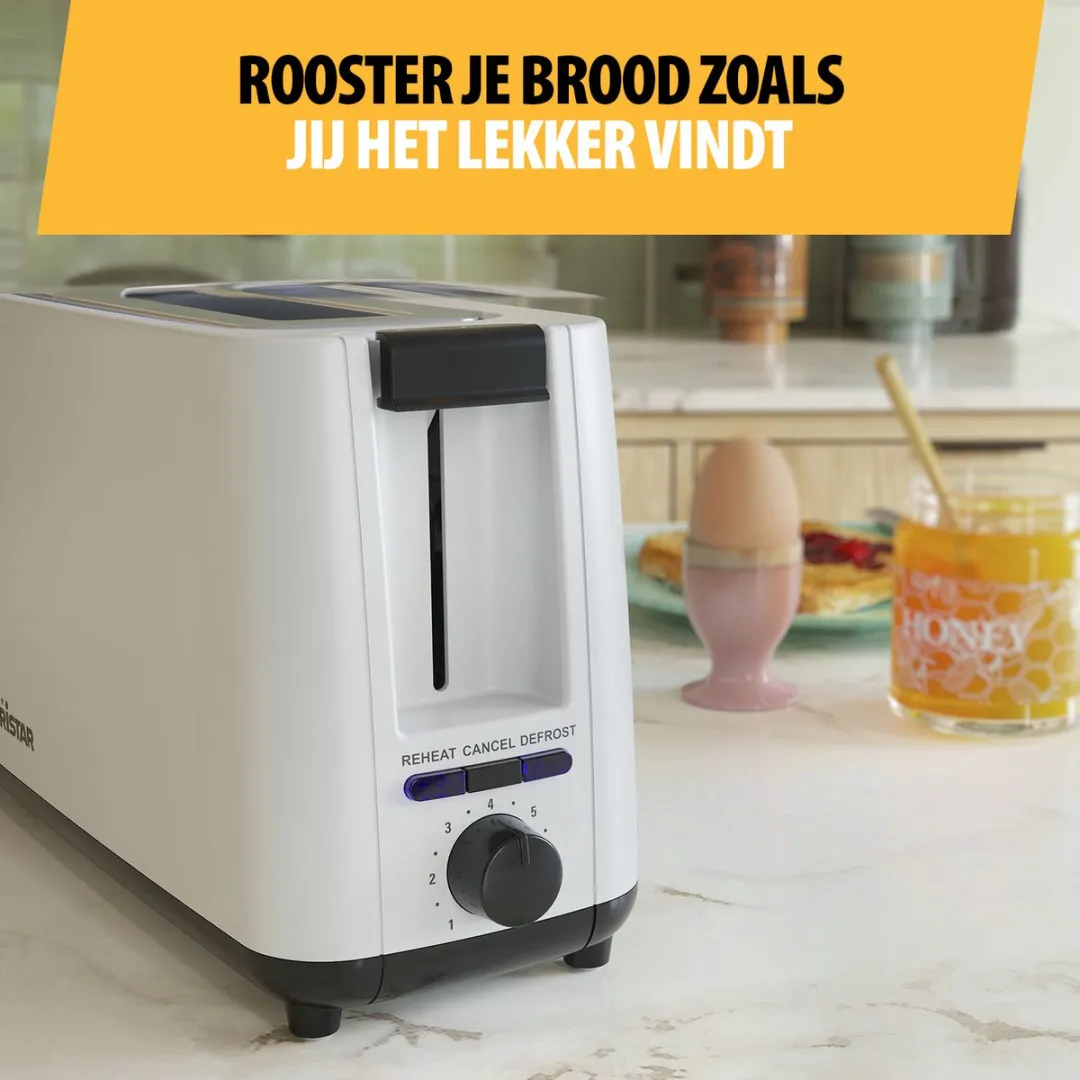 Tristar BR-1056 Broodrooster 900W - 2 Boterhammen - Wit