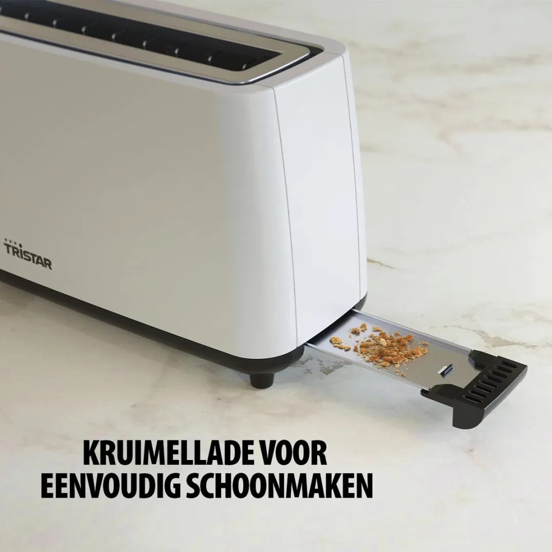 Tristar BR-1056 Broodrooster 900W - 2 Boterhammen - Wit