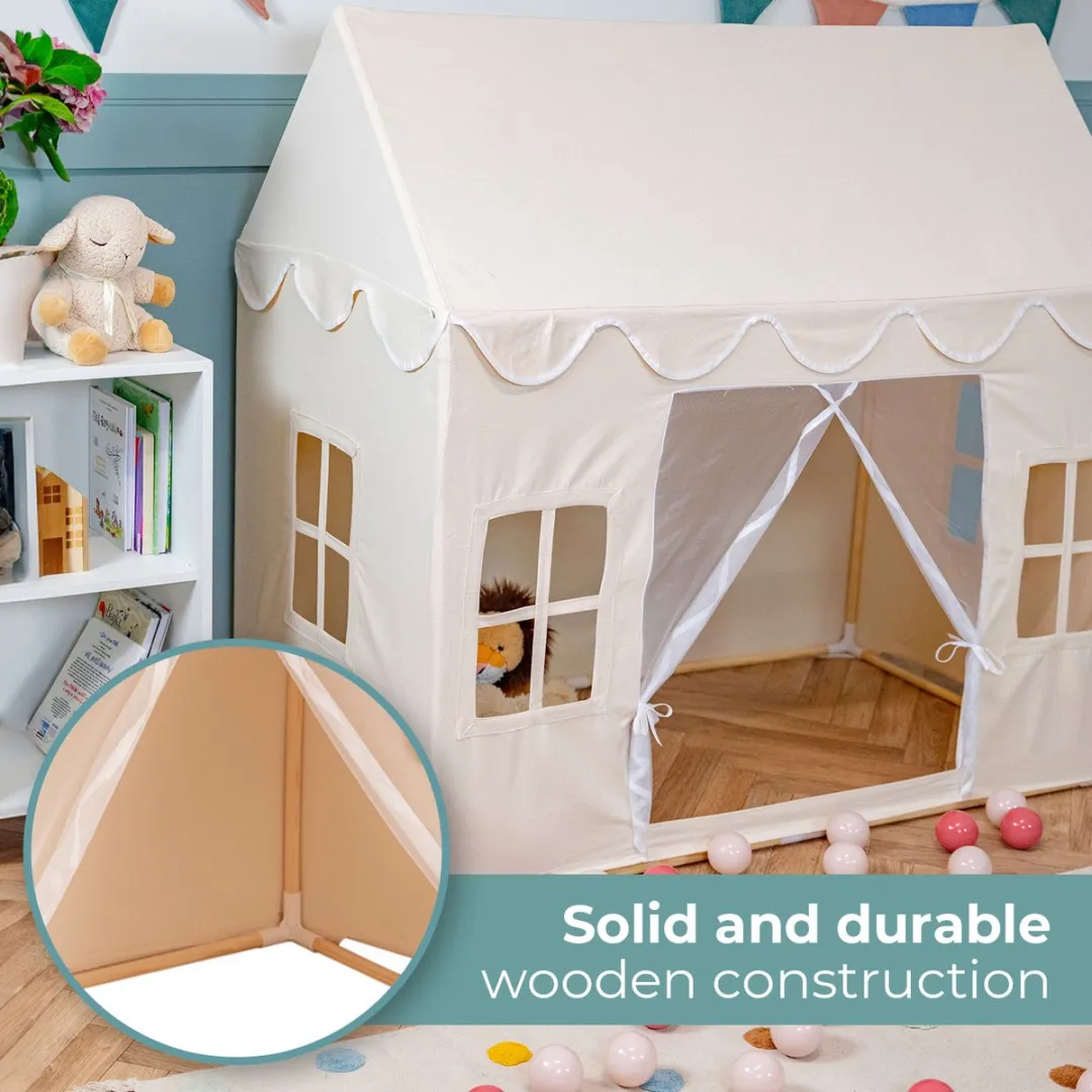 KiddyMoon Speelhuis Kindertent - 200 Ballen - Natuurlijke Kleuren