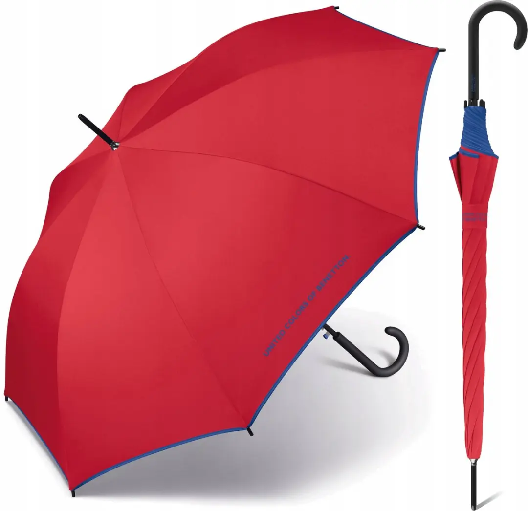 Benetton Lange Paraplu Dames Rood