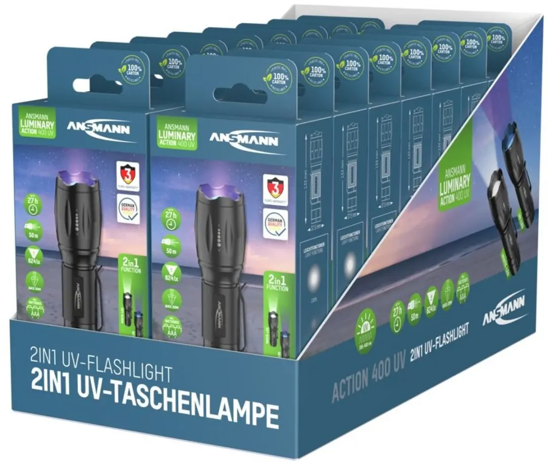 Ansmann Action 400 UV 1600-0679 Zaklamp - 100 lm - Zwart - afbeelding 3 van 6