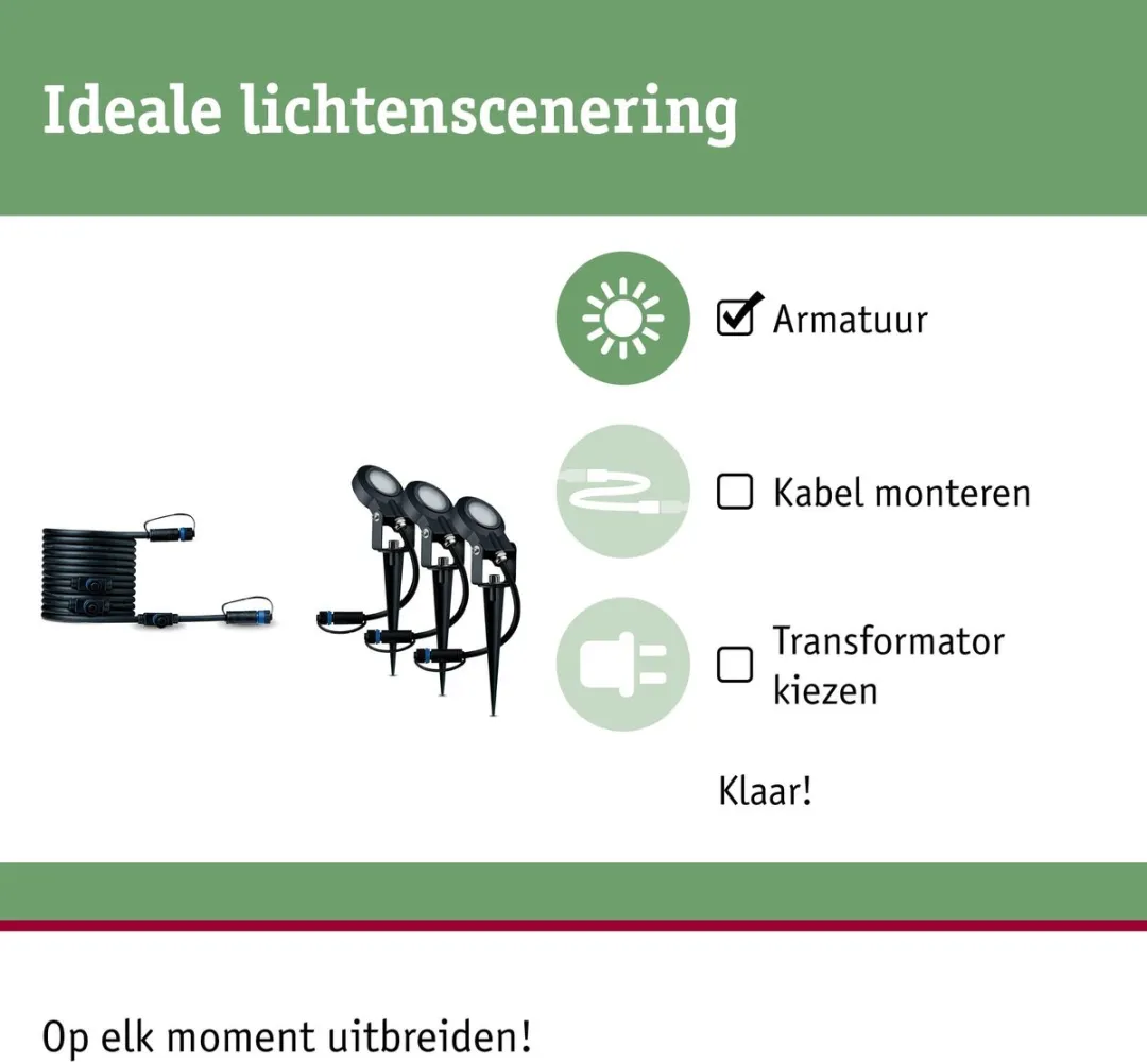 Paulmann Plug & Shine Sting LED Tuinspots 3x6,4W 3000K - Antraciet - afbeelding 6 van 6