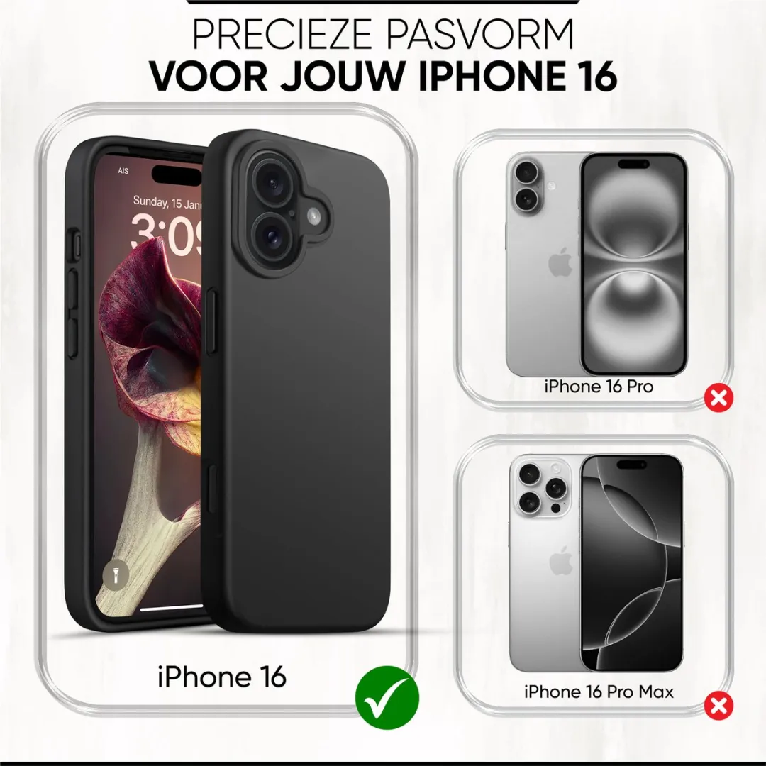 NUVEX iPhone 16 Telefoonhoesje Zwart - MPN 8721161796244