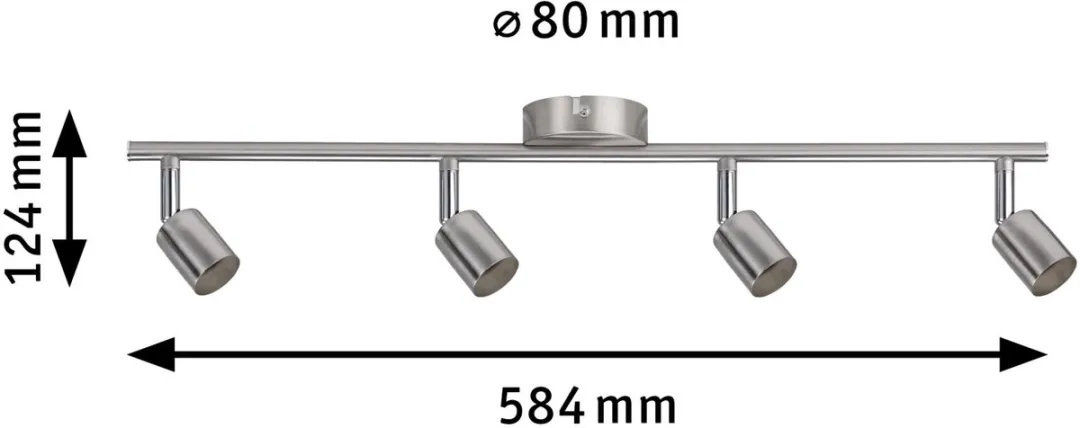 Paulmann Spotlight Carolina GU10 4x10W - Nikkel mat - afbeelding 6 van 6