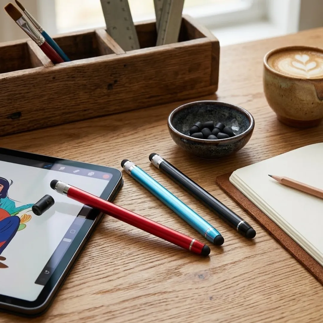 NUVEX Touchscreen Pen Set 5 Stuks - Rood/Blauw/Groen/Zwart/Grijs