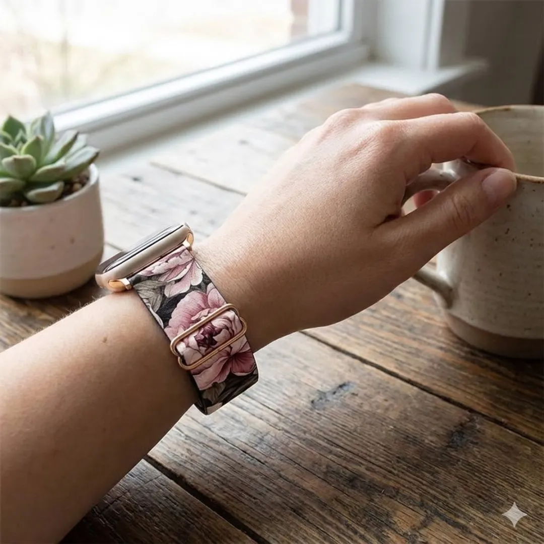 NUVEX Bloemenprint Smartwatchbandjes Set - 4 Stuks - One Size