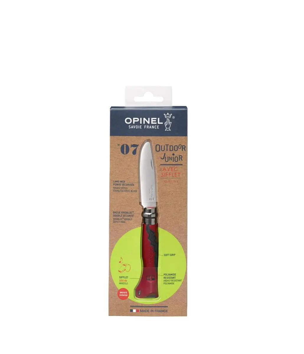 Opinel No.07 Outdoor Junior Zakmes - Rood - afbeelding 2 van 4