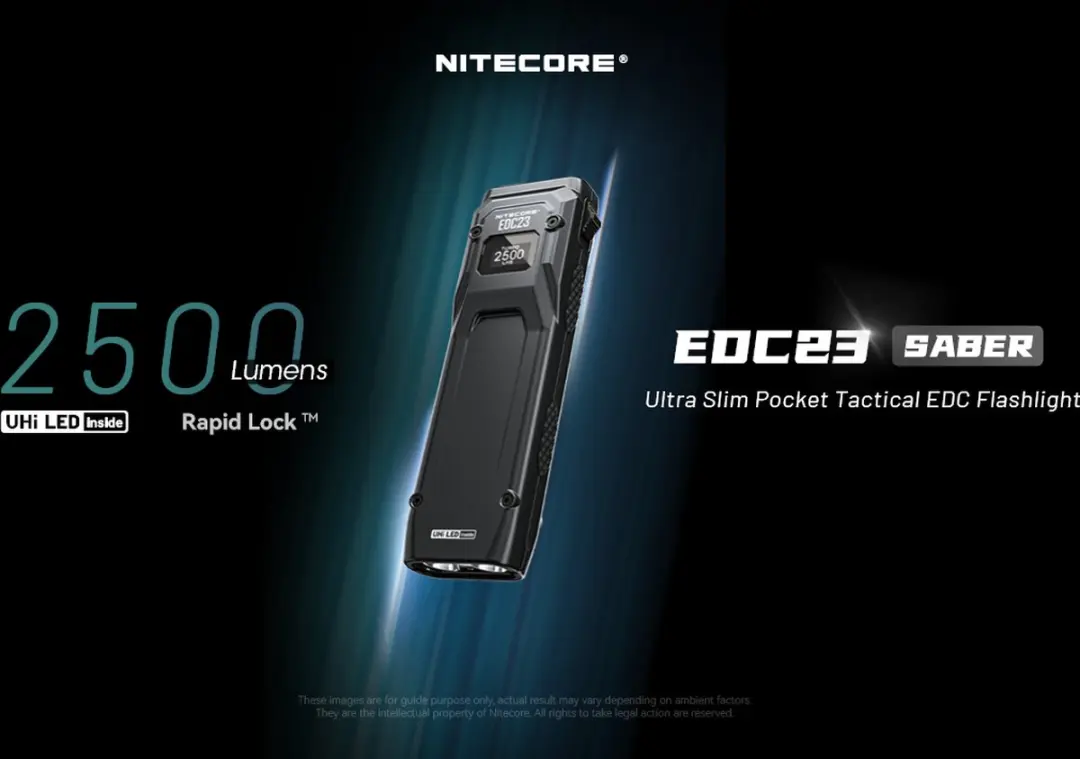 Nitecore EDC23 Oplaadbare Zaklamp - 2500 lumen - Zwart - afbeelding 3 van 6