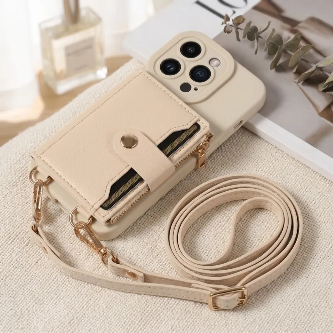 NUVEX iPhone 14 Pro Max Hoesje met Portemonnee - Beige