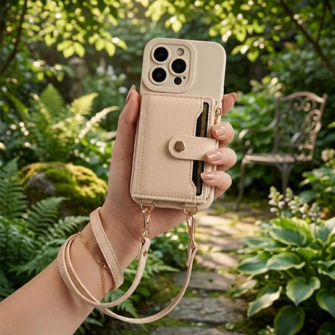 NUVEX iPhone 14 Pro Max Hoesje met Portemonnee - Beige