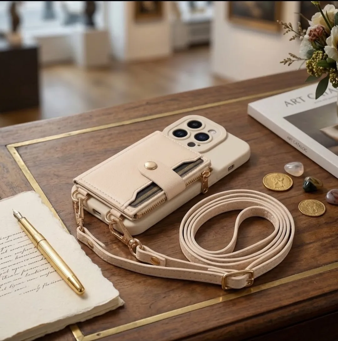 NUVEX iPhone 14 Pro Max Hoesje met Portemonnee - Beige