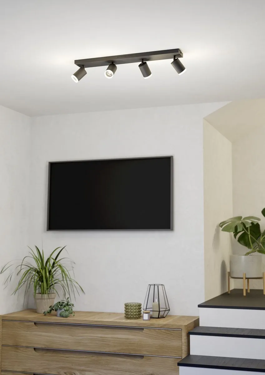 EGLO connect.z Melitello-Z Smart Spot LED 68cm - Zwart - 4 Lichtpunten