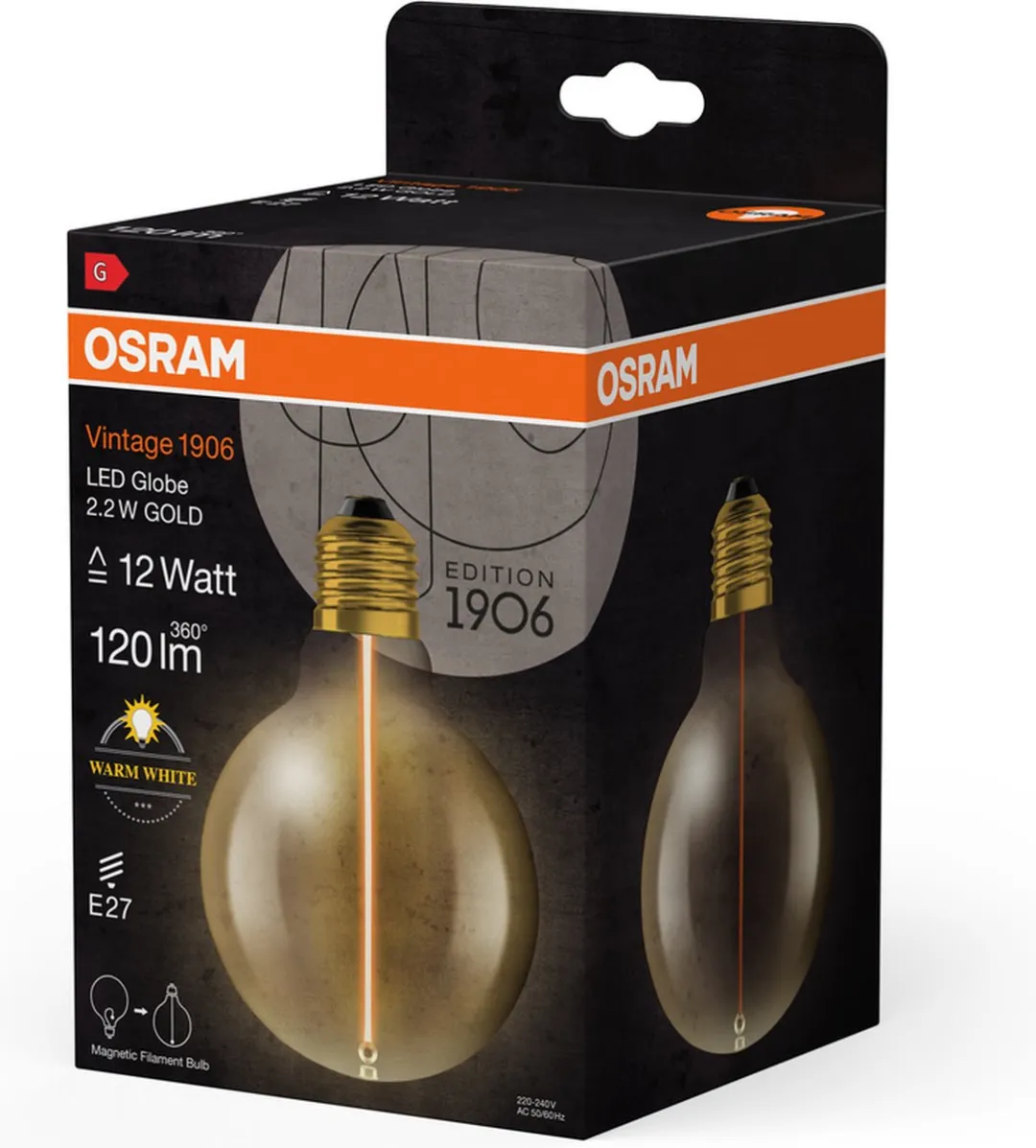 Osram Vintage 1906 Klassieke Globe95-lamp 2,2W
