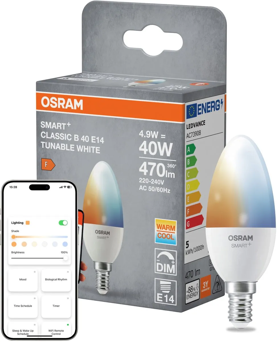 Osram SMART+ LED-lamp B40 E14 - Instelbaar wit - 4,9W - Mat