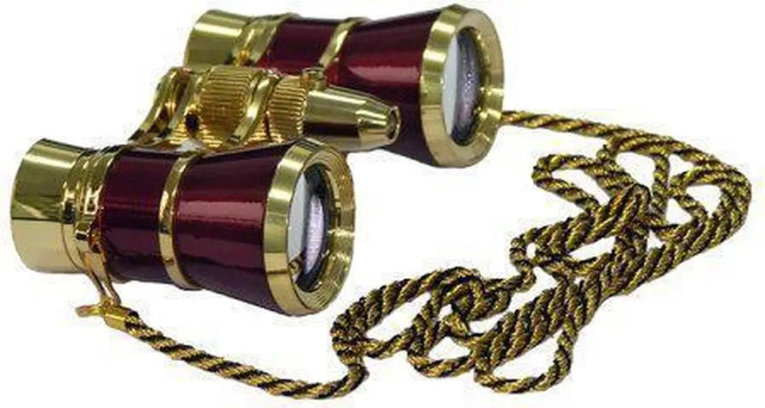 Toneelkijker Broadway 325F rood met LED-verlichting en ketting