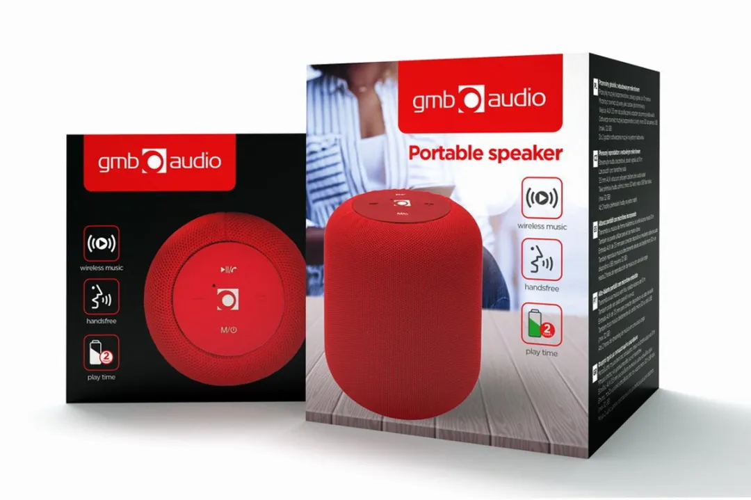 Gembird SPK-BT-15-R Draagbare Bluetooth Speaker - 5W - Rood