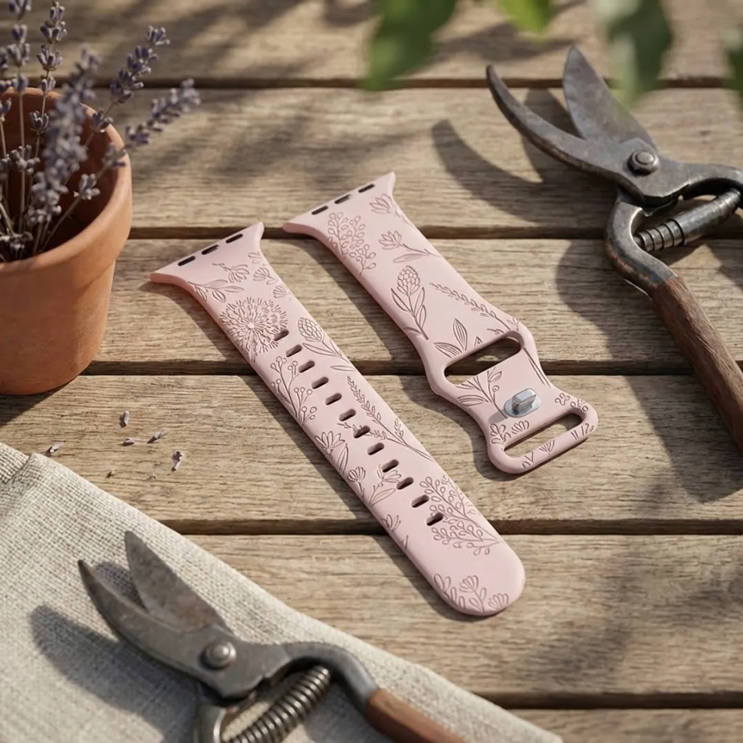 NUVEX Gegraveerd Roze Zand Horlogeband Smartwatch - Apple Watch 38-42mm