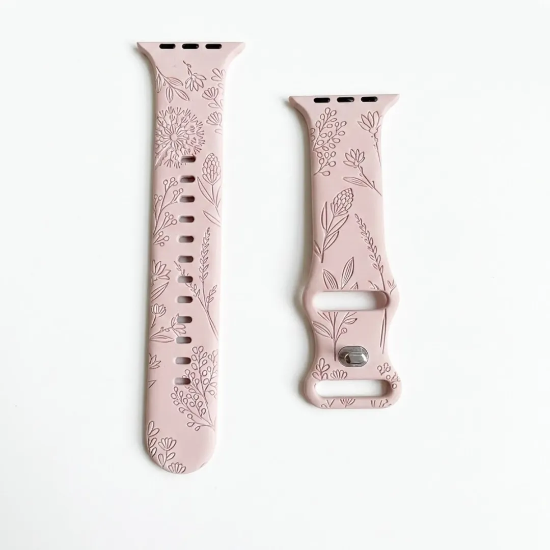 NUVEX Gegraveerd Roze Zand Horlogeband Smartwatch