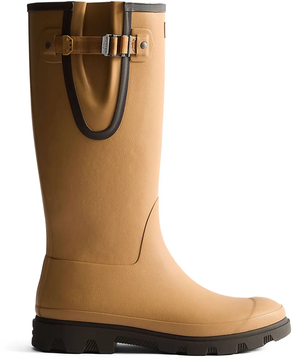 Downpour Adjustable Tall Heren Regenlaarsjes Rubber Beige Waterdicht