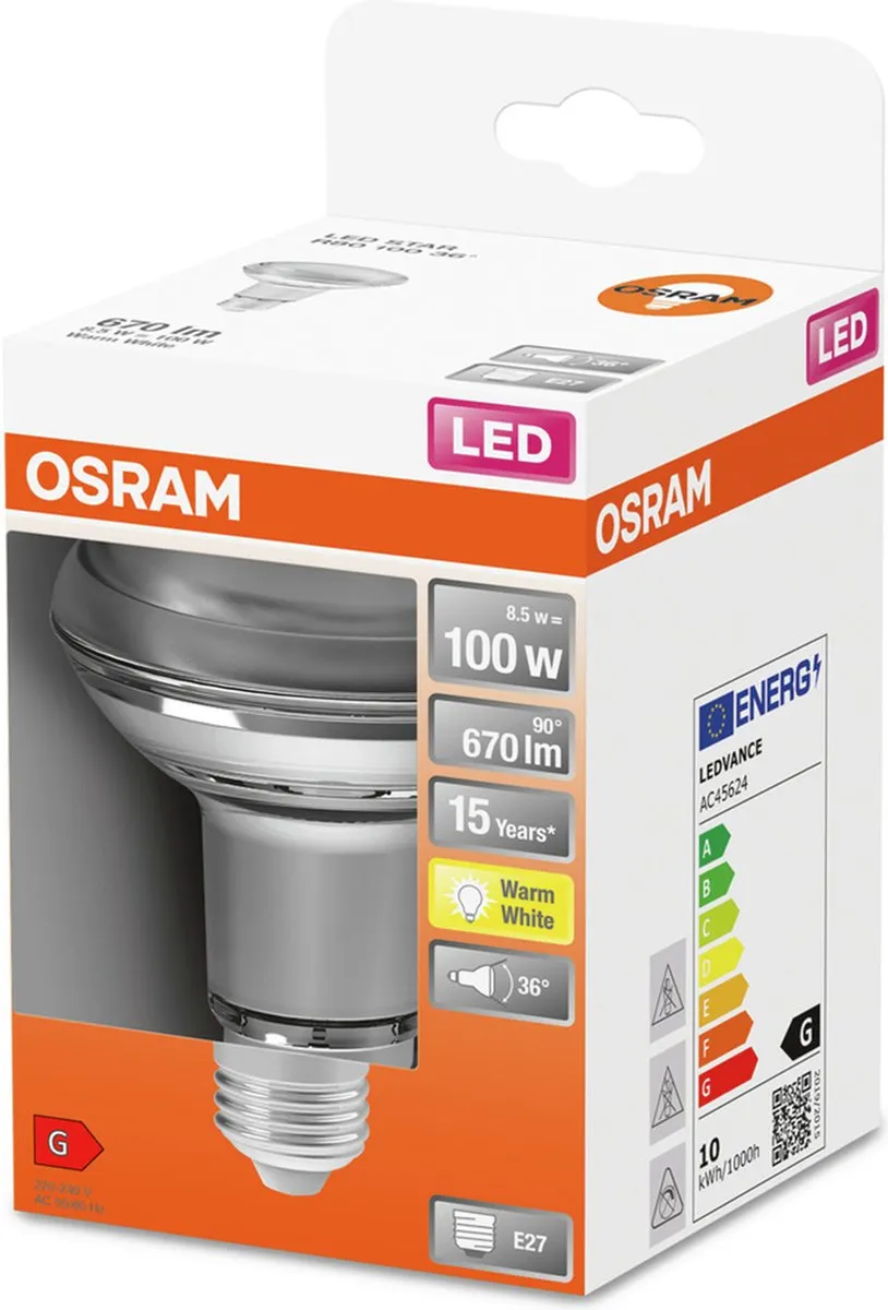 Osram LED Reflector E27 9.1W Warmwit - 2700K