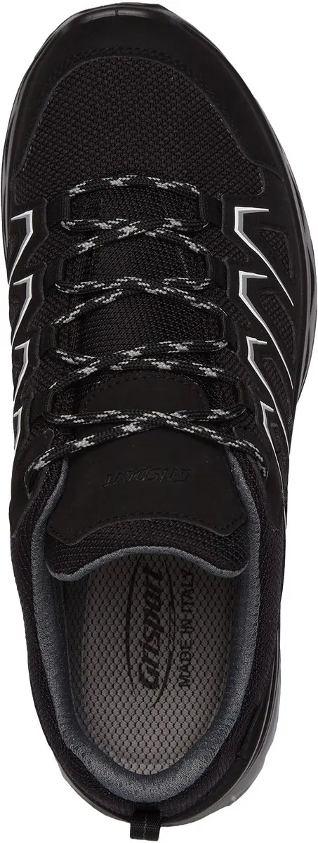 Grisport Wega Low Heren Leren Wandelschoen - Zwart - afbeelding 2 van 6