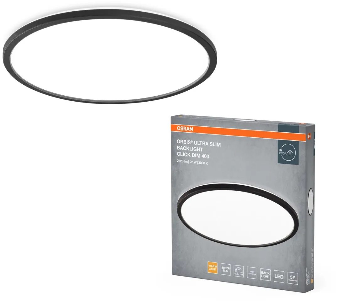 Osram Orbis Ultra Slim Plafondlamp 400mm - 22W 2720lm - Zwart