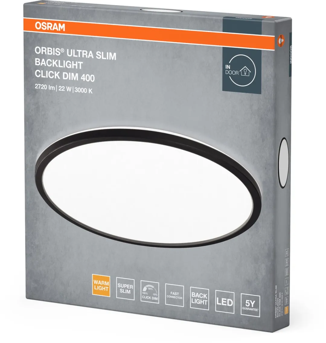Osram Orbis Ultra Slim Plafondlamp 400mm - 22W 2720lm - Zwart