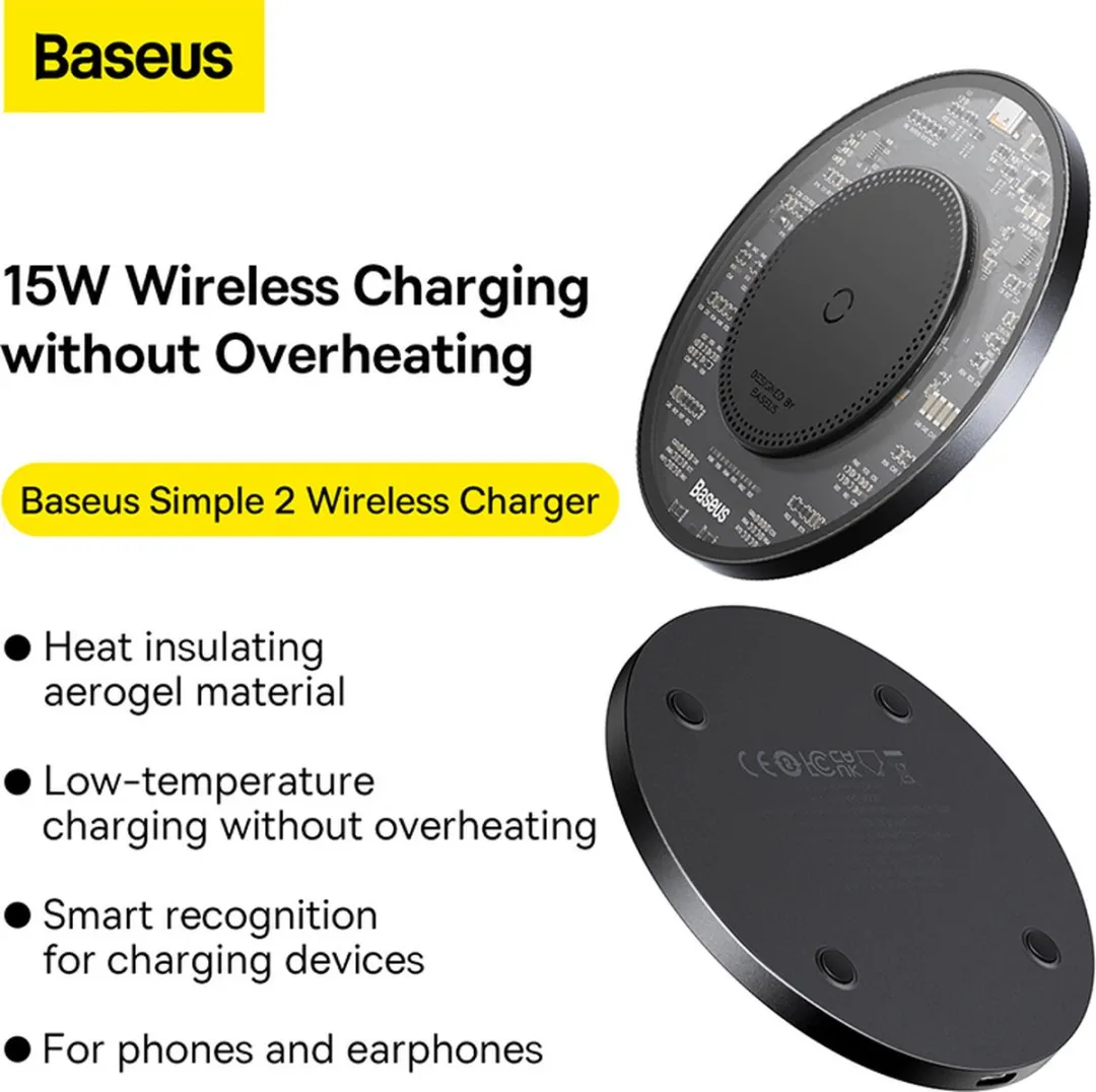 Baseus Simple 2 15W USB-C Kabel - Zwart