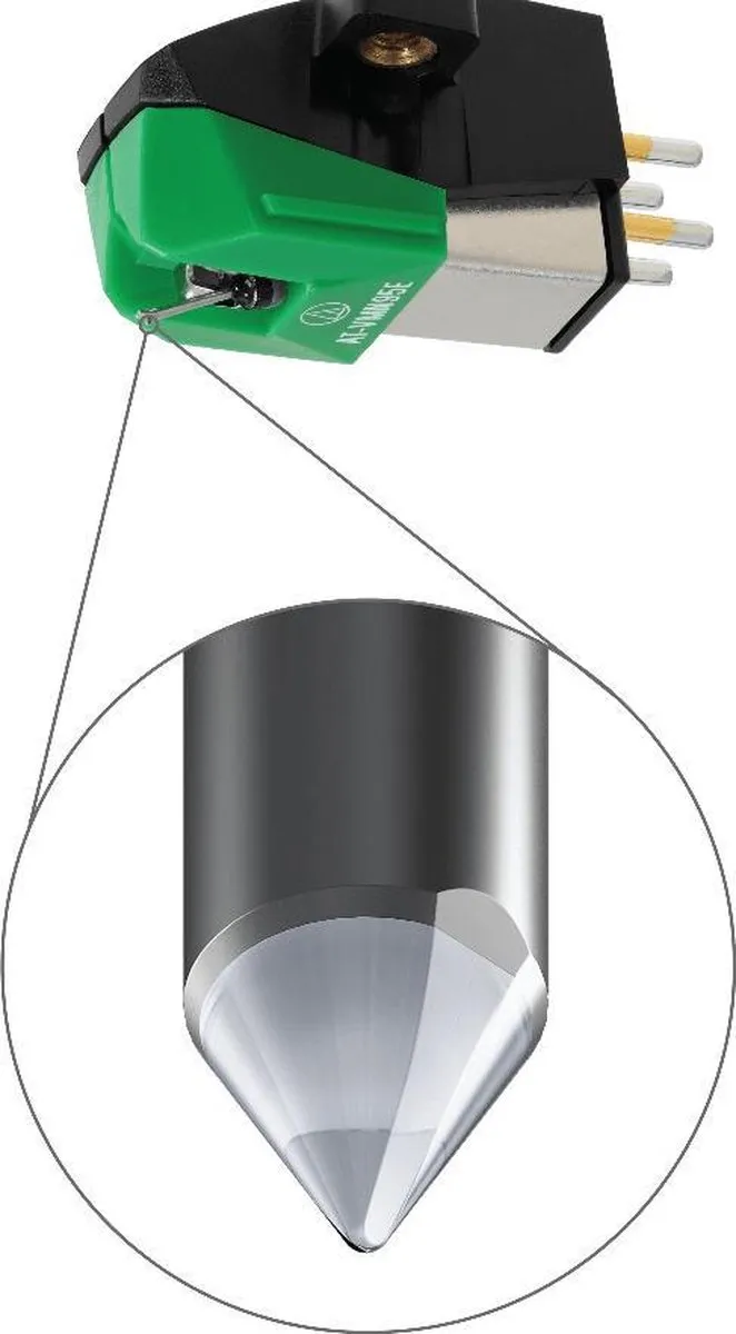 Audio-Technica AT-VM95E MM-cartridge - Groene/zwarte uitvoering