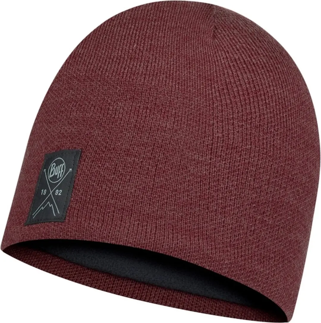 Buff Knitted & Fleece Solid Maroon