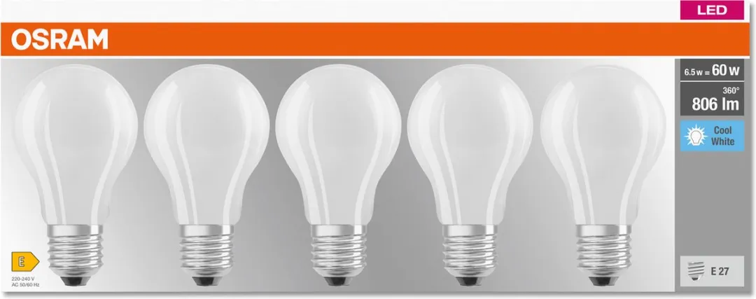 Osram LED Peer 6.5W Koelwit - 5 Stuks