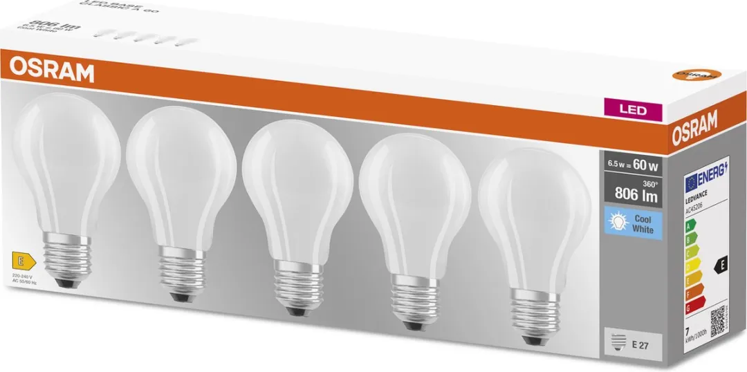 Osram LED Peer 6.5W Koelwit - 5 Stuks