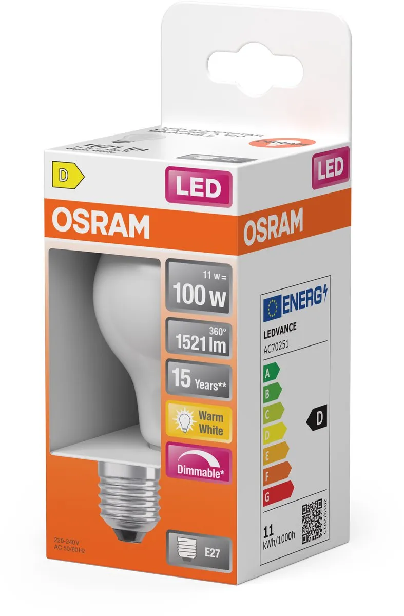 Osram LED-lamp E27 11W Warmwit - 2700K