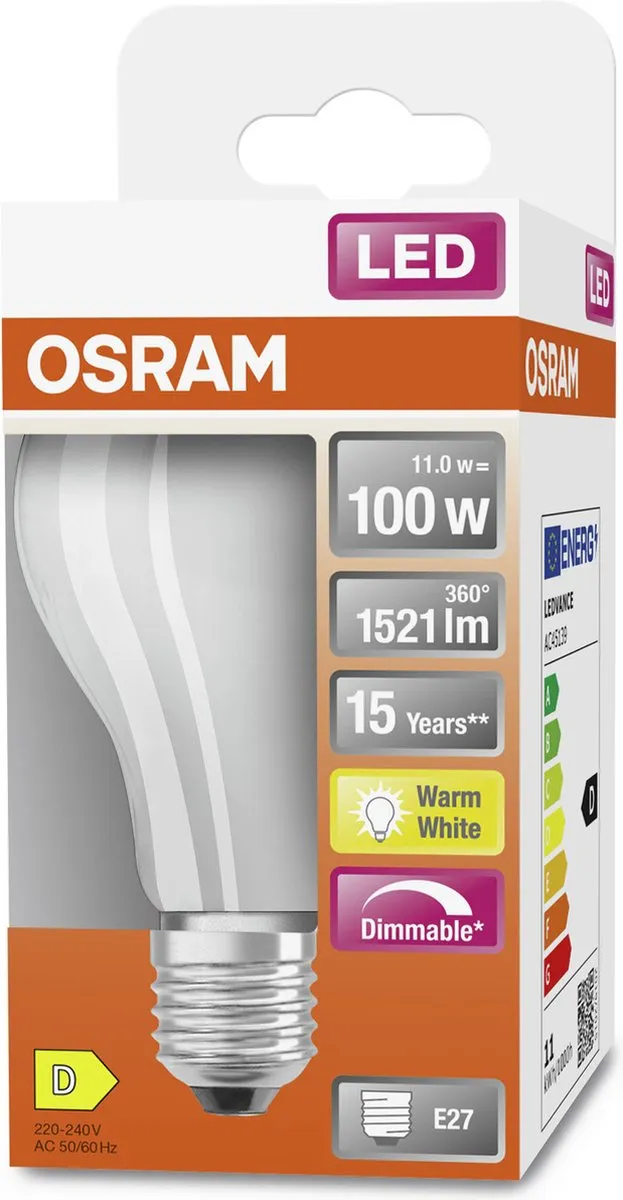 Osram LED-lamp E27 11W Warmwit - 2700K